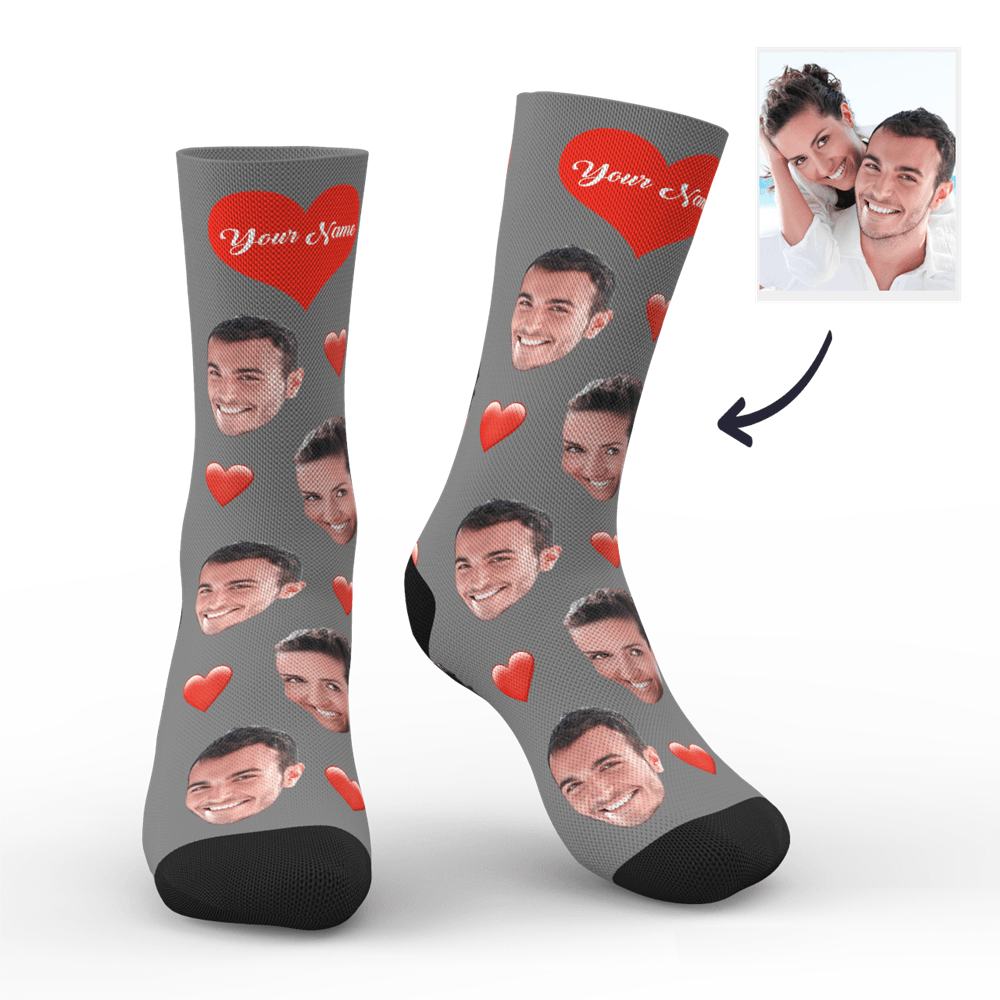 Face Socks/ Personalised Socks/Custom Socks- Heart | MyFaceBoxer